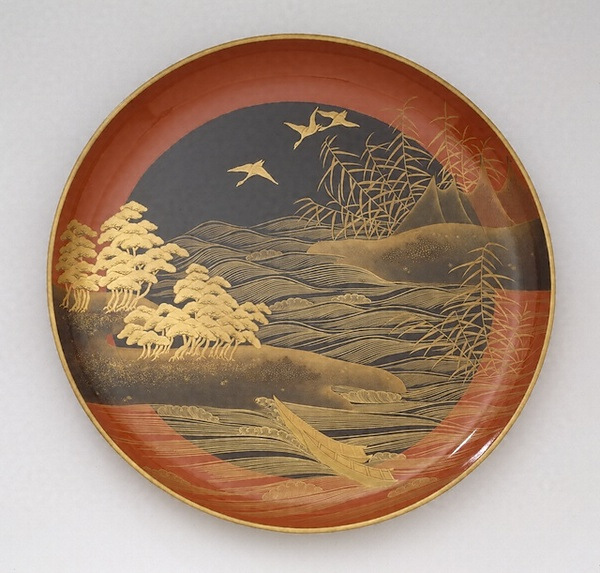 山水蒔絵丸盆 文化遺産オンライン