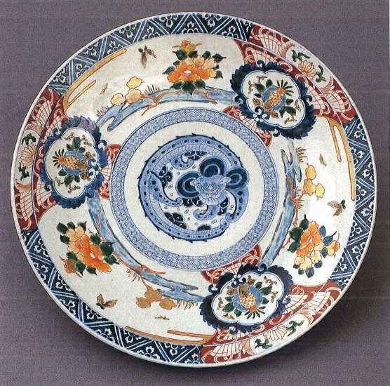 古伊万里 染付色絵大皿 文化遺産オンライン