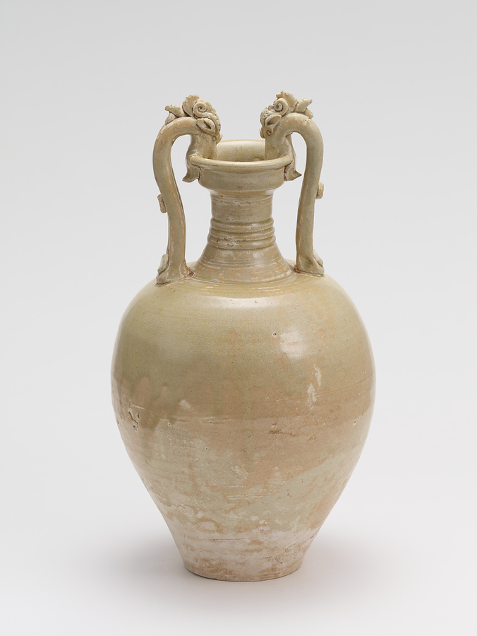 白釉龍耳瓶 文化遺産オンライン