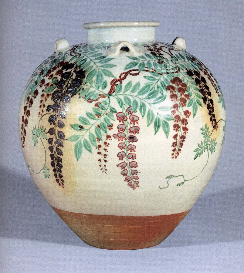 色絵藤花文茶壺 文化遺産オンライン