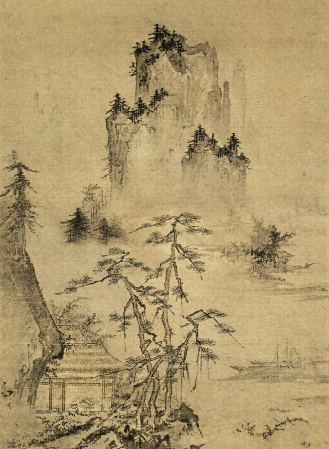 紙本墨画淡彩山水図〈伝周文筆／〉 文化遺産オンライン