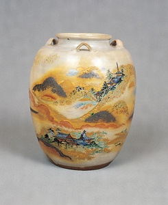 色絵藤花文茶壺 文化遺産オンライン