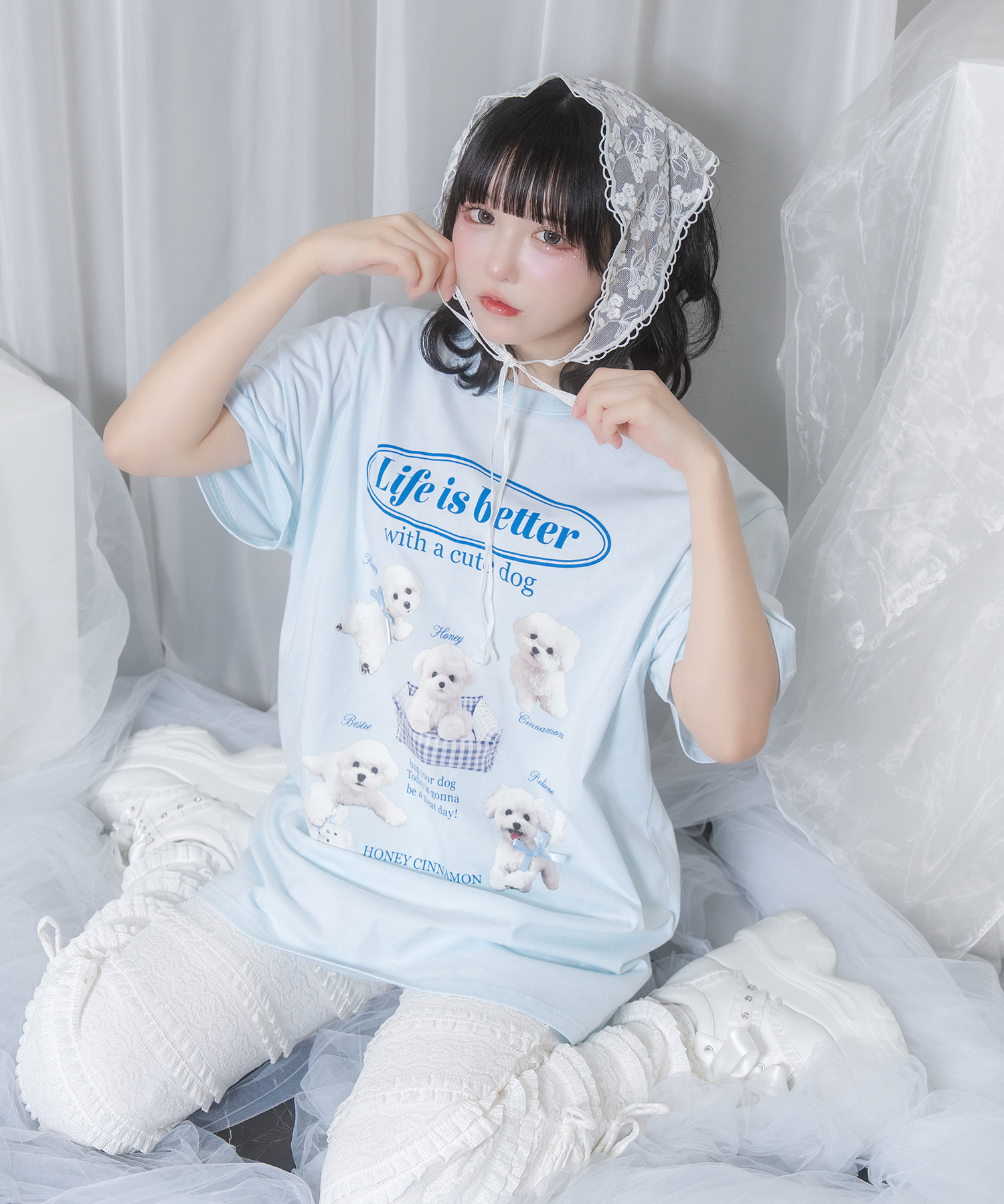 white dog プリントTシャツ – BUNNY APARTMENT