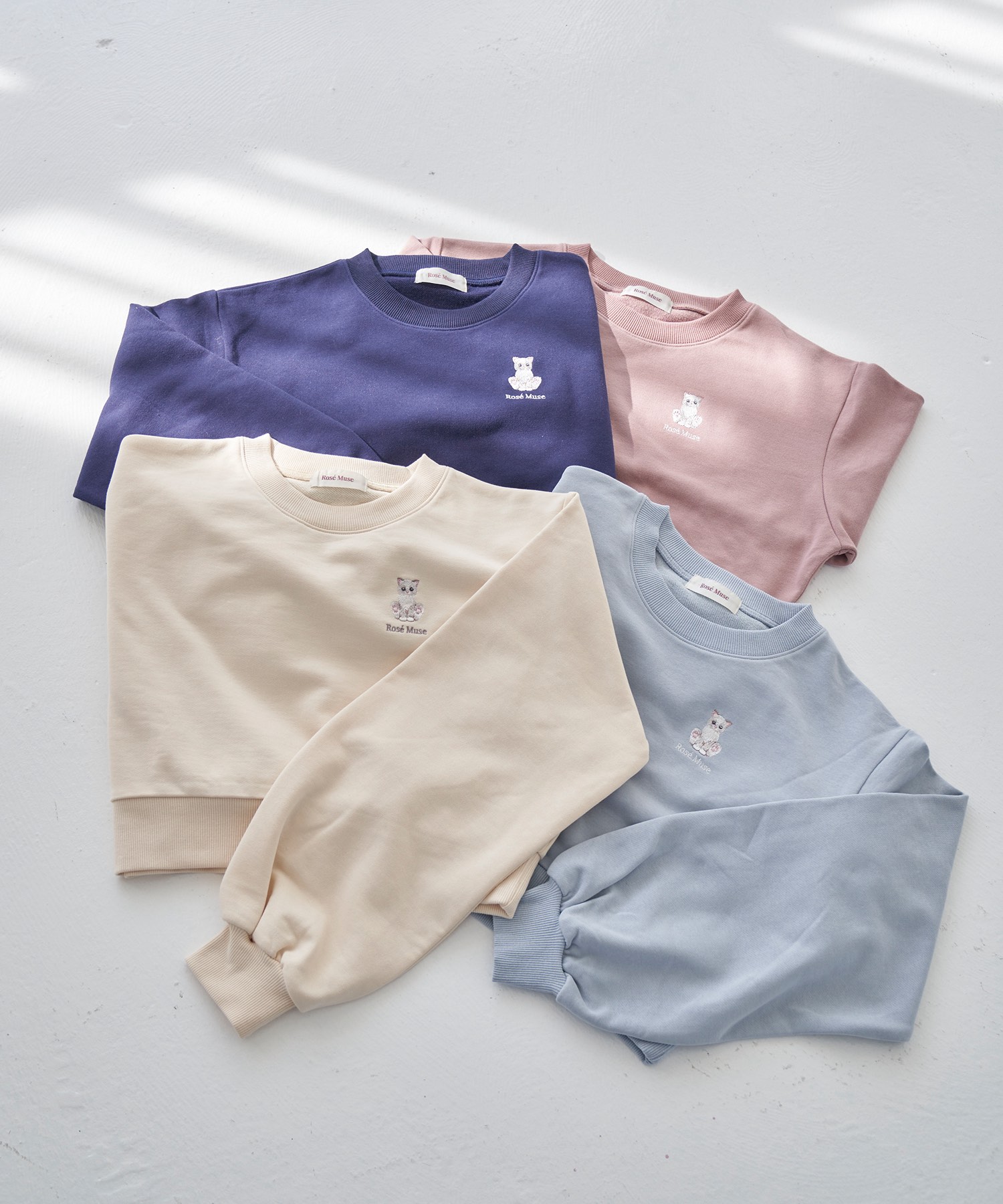 one point cat emb sweat top【pink】 – BUNNY APARTMENT