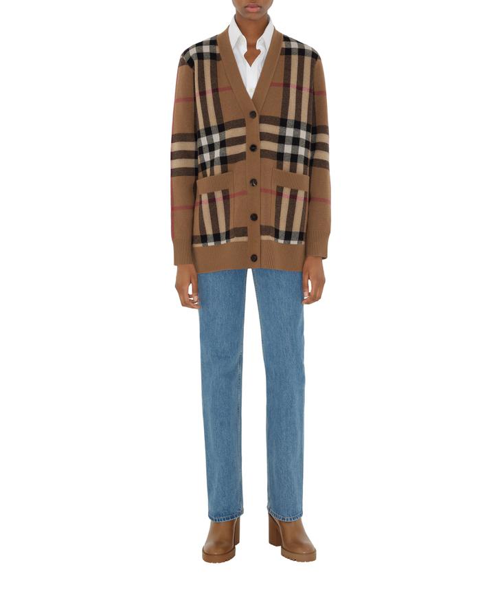 burberry/バーバリー通販 | チェック ウールカシミア カーディガン