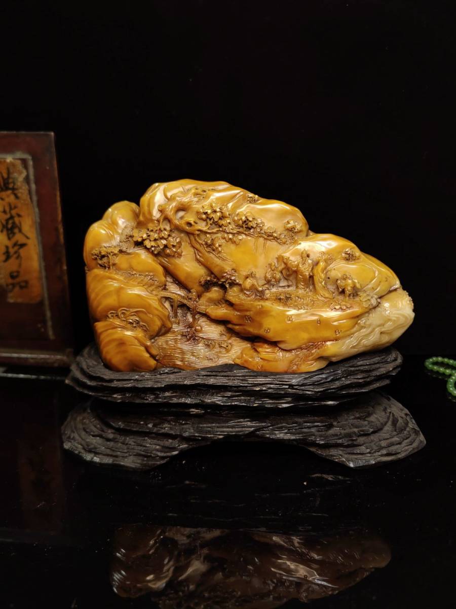 光月銘 蒔絵 山水図 四方盆 金地 風景 蒔絵盆 漆芸 盆 古美術品 骨董品