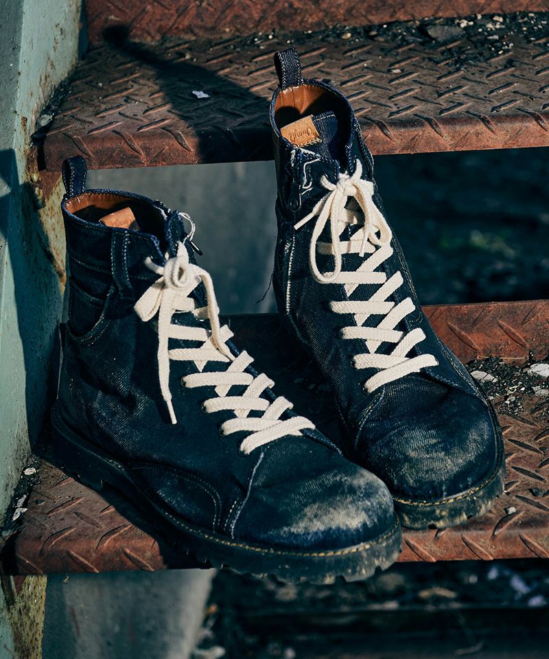 glamb(グラム)】Oiled Denim Boots オイルドデニムブーツ(GB0125-AC03