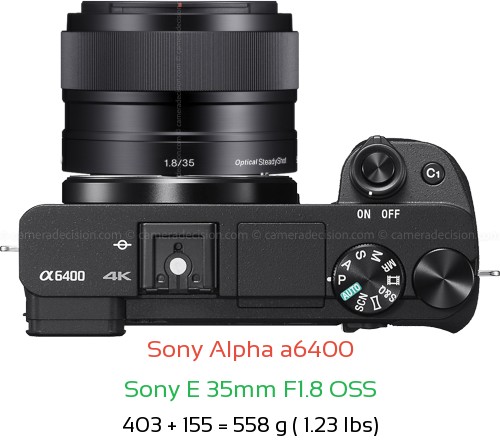 Sony A6400 Camera and Sony E 35mm F1.8 OSS Lens