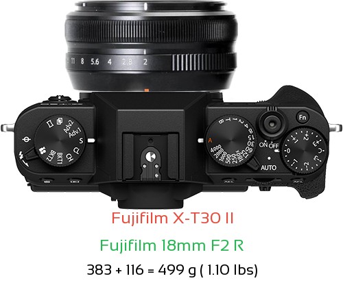 Fujifilm X-T30 II Camera and Fujifilm 18mm F2 R Lens