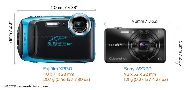 Fujifilm XP130 vs Sony WX220 Detailed Comparison