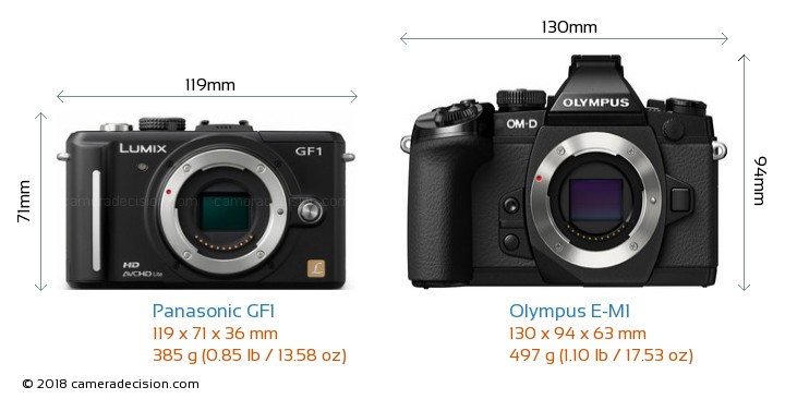 Panasonic GF1 vs Olympus E-M1 Detailed Comparison