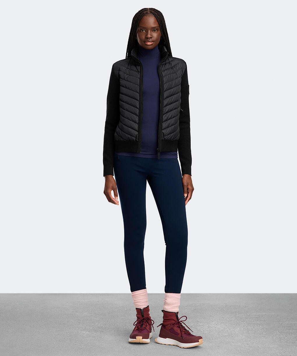 ハイブリッジ キルテッド ニット フーディー ブラックレーベル(6800LB