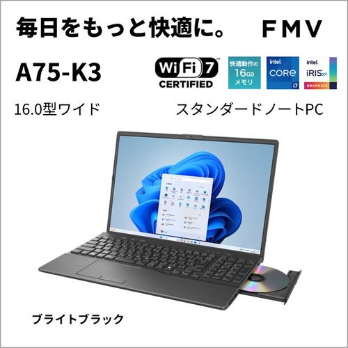 富士通 ノートPC FMV Note A FMVA75K3BA[16型 | WUXGA | Core i7