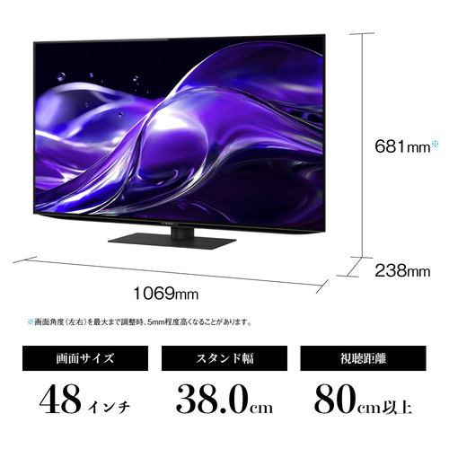 SHARP 4T-C48HQ2 48V型 有機ELテレビ AQUOS OLED | ヤマダウェブコム
