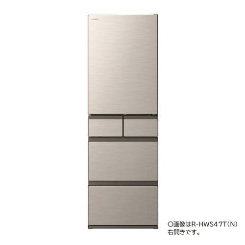 日立 R-HWS47TL N 冷蔵庫 まんなか冷凍 470L・左開き ライトゴールド