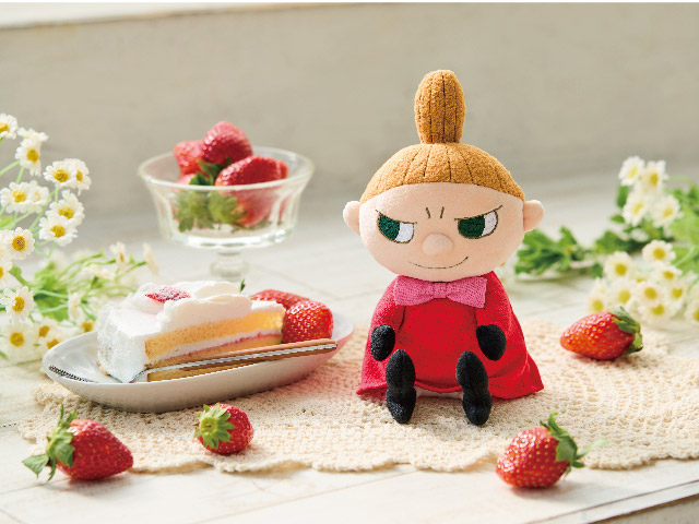 いちごのようにころんとしたフォルムのリトルミイのぬいぐるみが登場