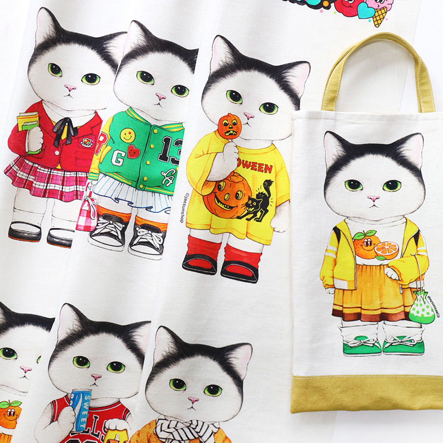 ね*】様 コヤンイサムチョン ハチワレ猫ちゃん トートバッグ&ミニ