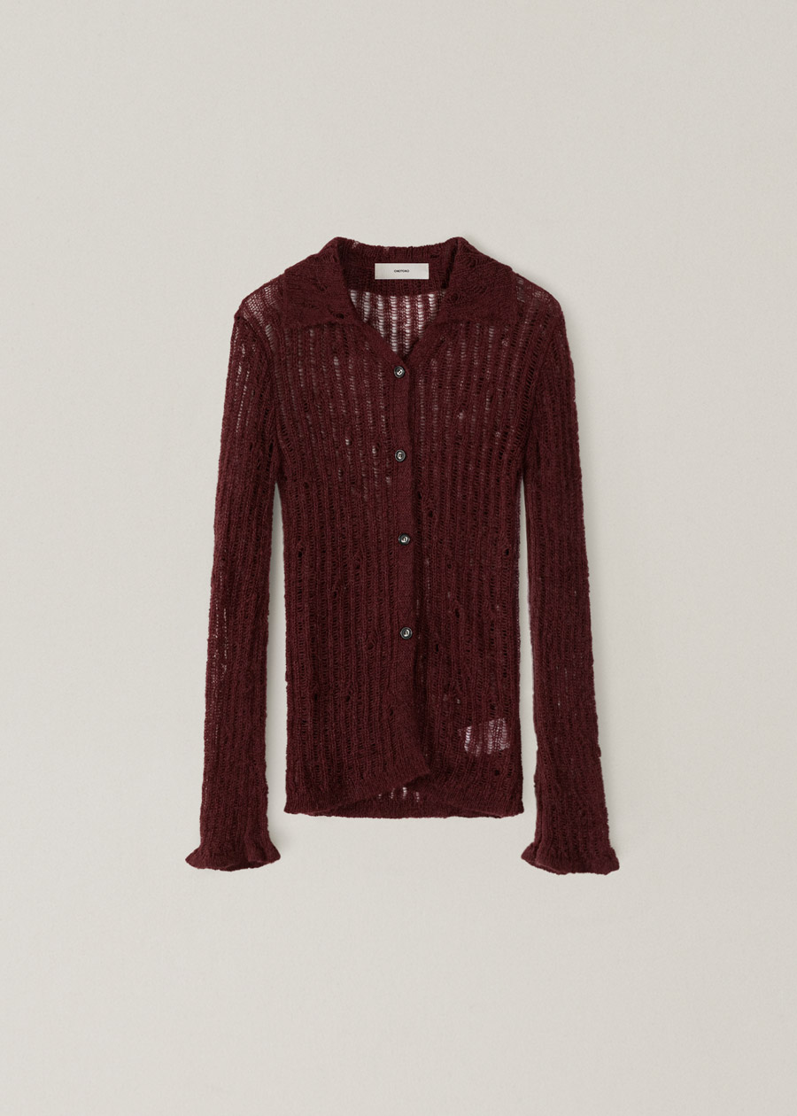 feather damage cardigan | OHOTORO