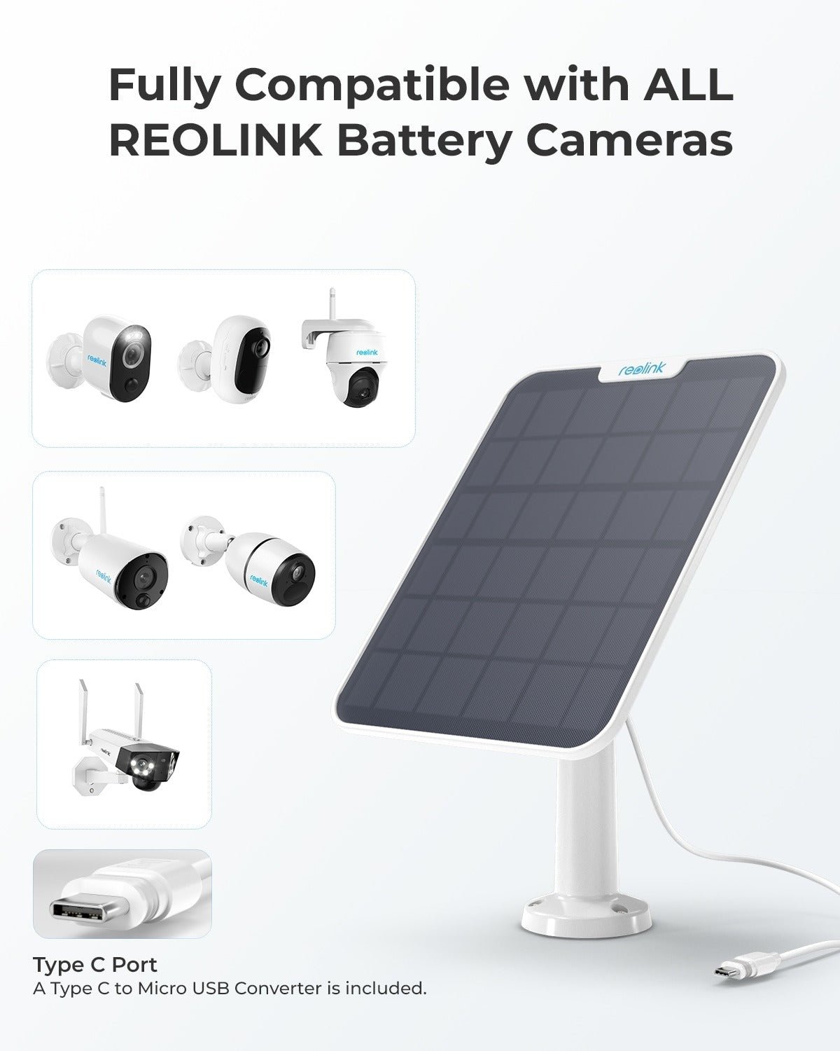 Reolink solar panel 2 white RL-Solar-2 - Calitronshop.com