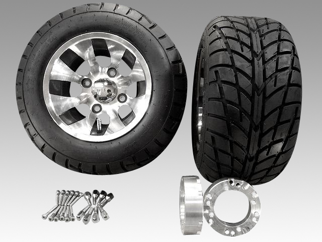 ジャイロ用ツートンアルミホイール バギータイヤ＆スペーサー40mm