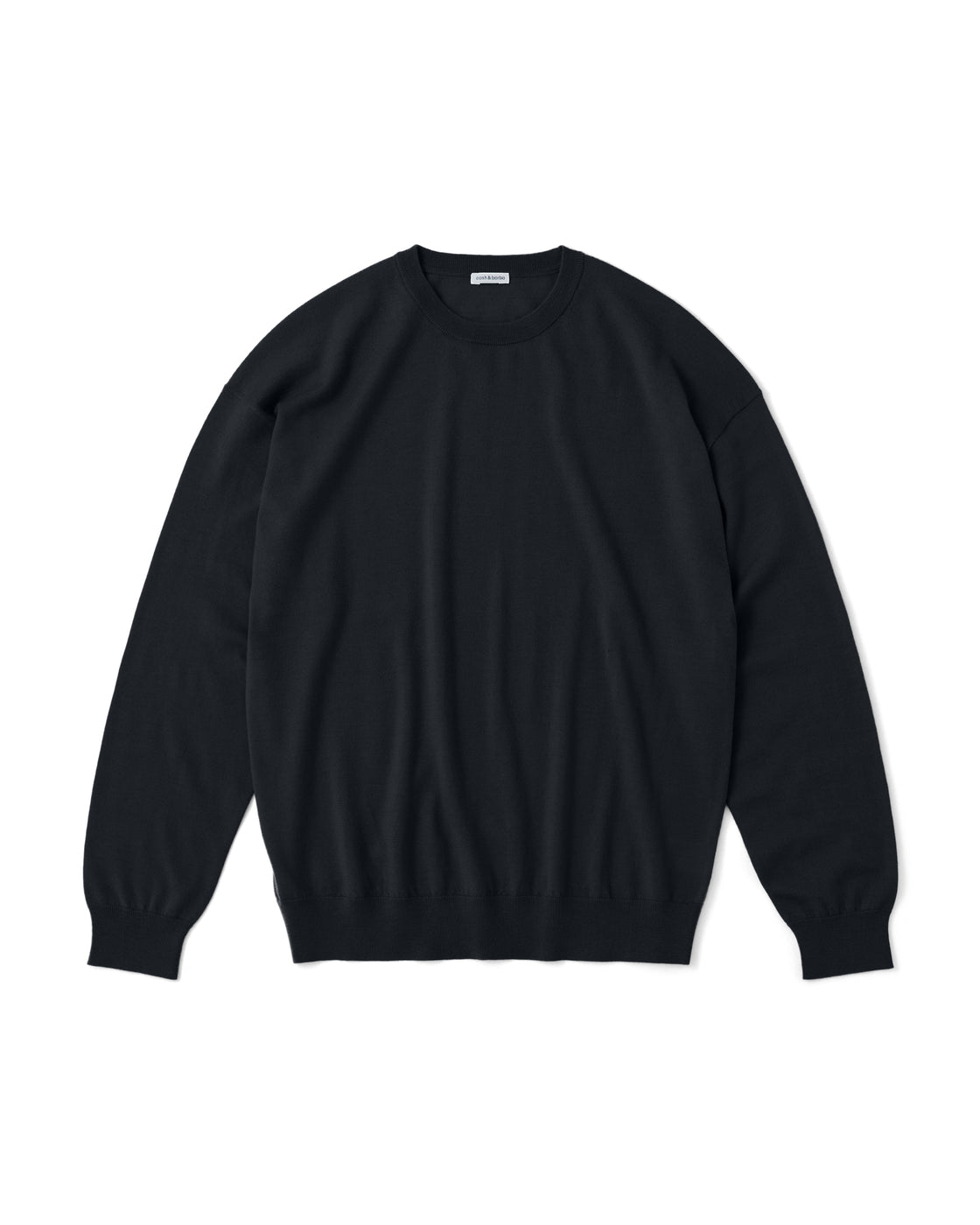 ウーステッドカシミヤ 150 クルーネック, Black – cash & barba