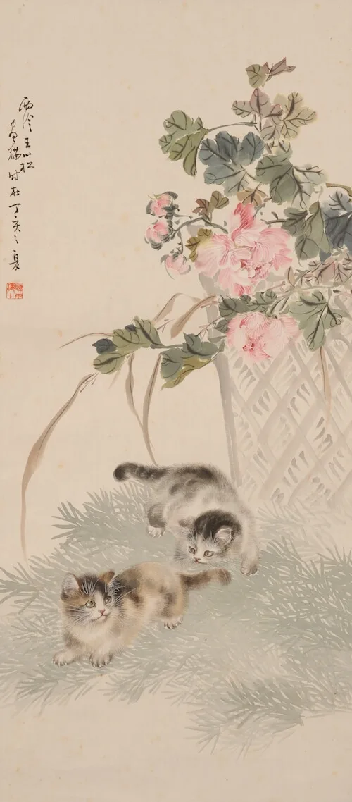 ネコと牡丹の絵には繁栄の願いが込められていた！「耄耋」をテーマに