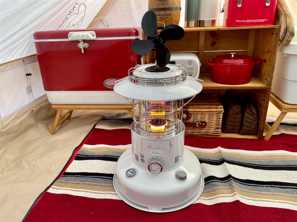 RL-25Mレインボーストーブ【赤色】希少収納袋付き対流型ストーブ