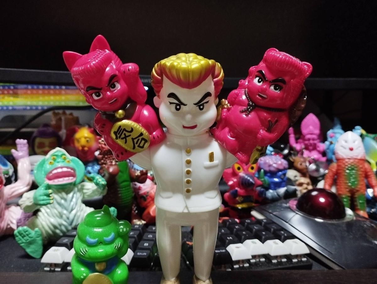 ゴッコ堂×リアルヘッド / マネ気合田くん＆たぬ気合田くん［赤成形