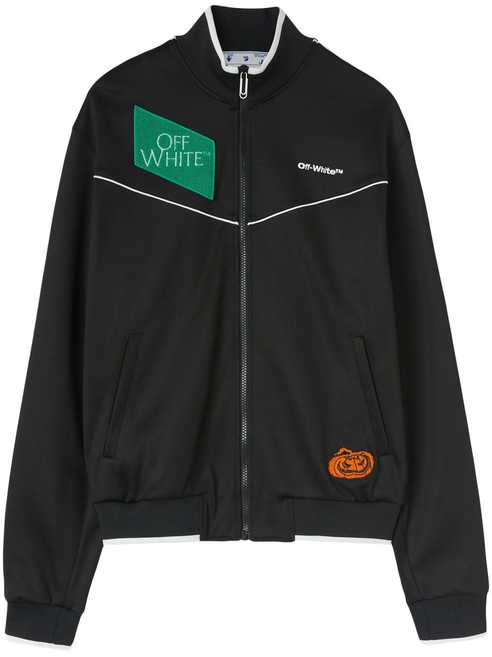 Off-White オフホワイト ロゴ ジップ トラックジャケット | ブラック