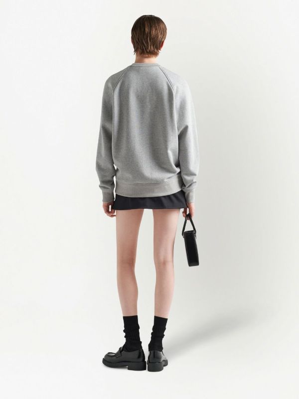Prada triangle-logo Sweatshirt | Grey | FARFETCH