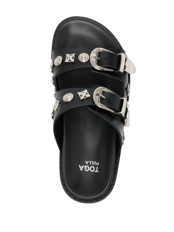 Toga Pulla stud-embellished Leather Sandals | Black | FARFETCH
