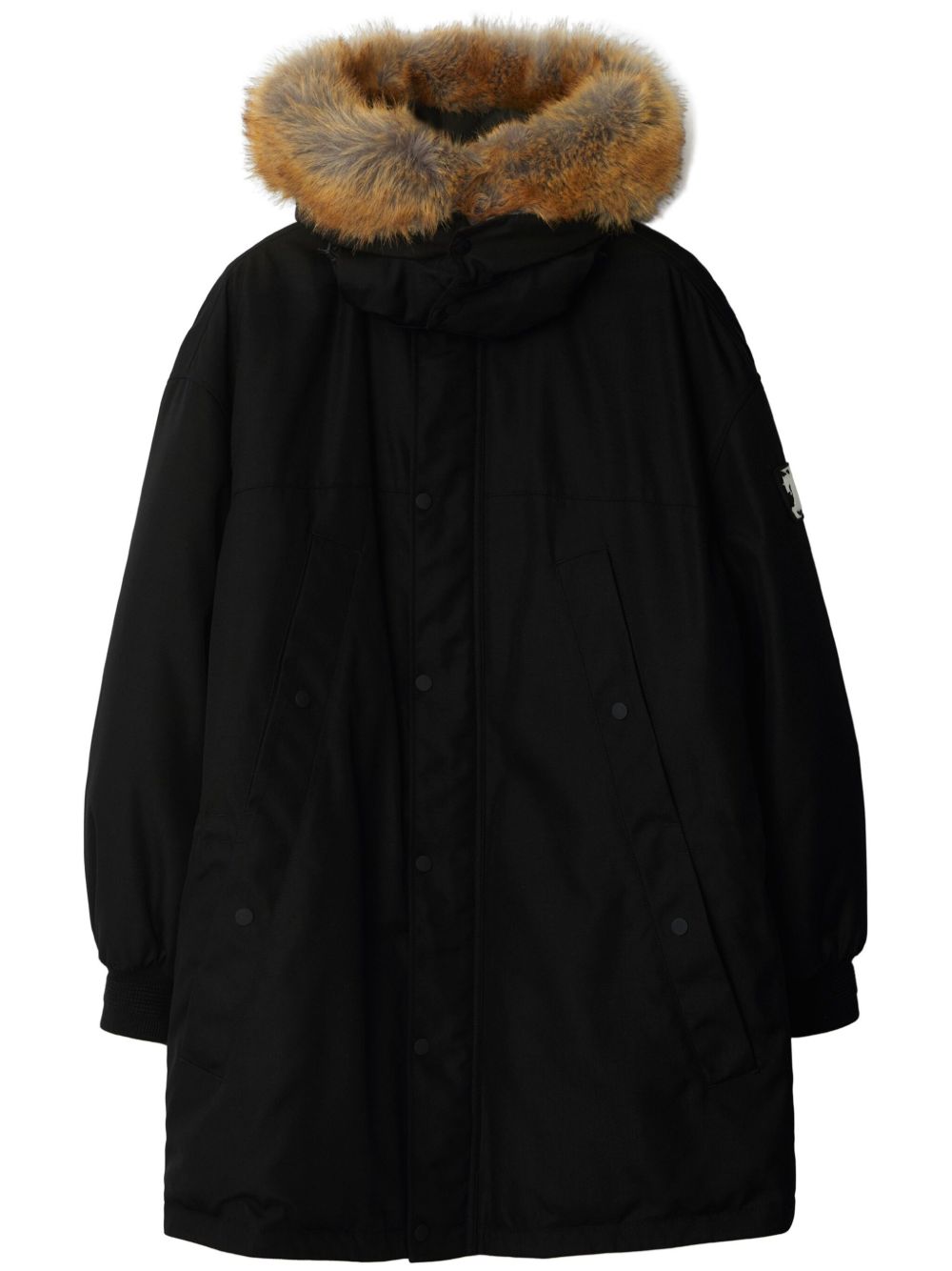 Burberry faux-fur-hood Parka Coat | Black | FARFETCH