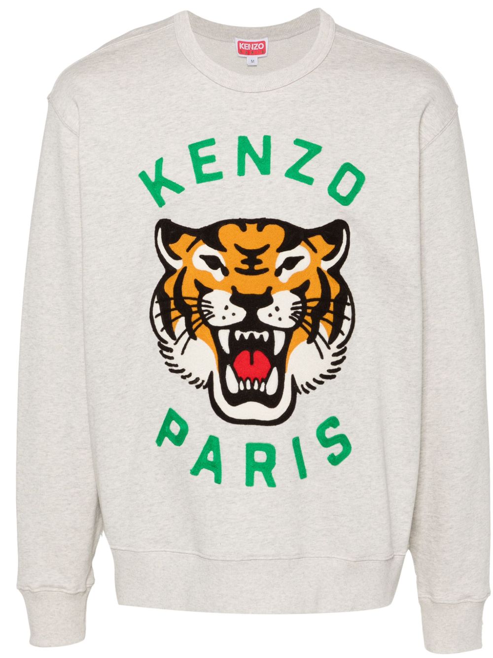 Kenzo Lucky Tiger Embroidered Sweatshirt | Grey | FARFETCH