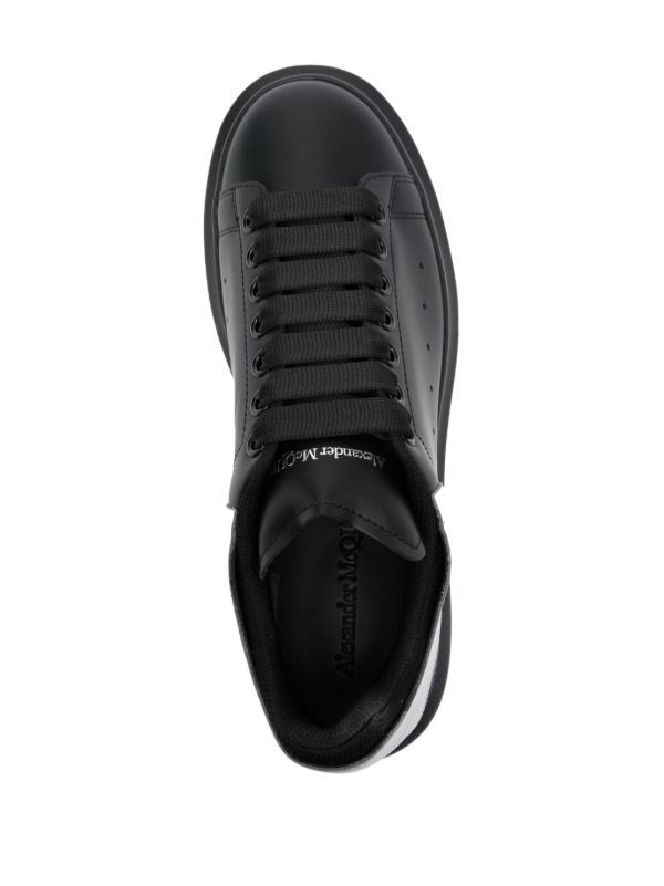 Alexander McQueen Oversized Leather Sneakers | Black | FARFETCH
