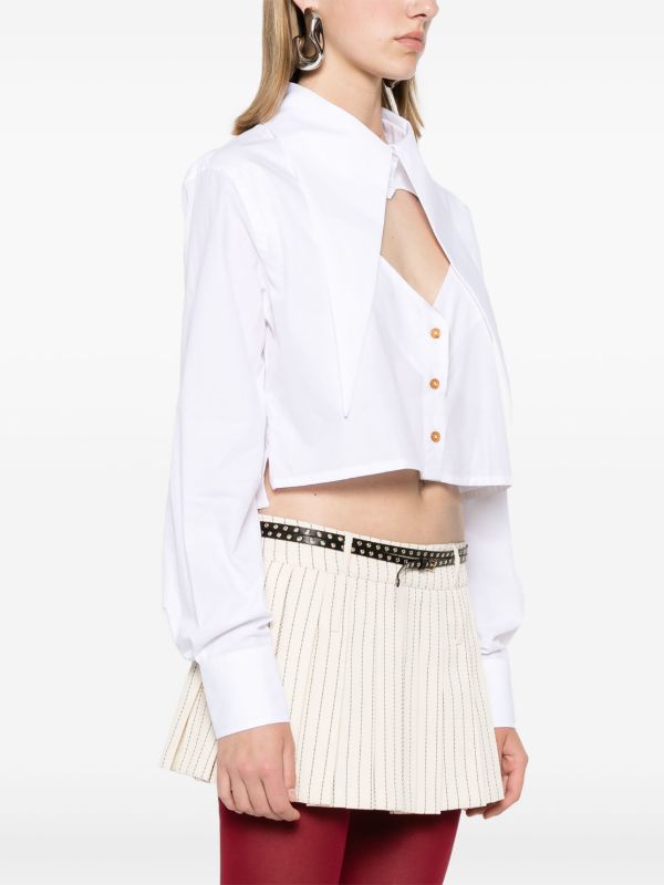 Vivienne Westwood Cut-off Heart Cropped Shirt | White | FARFETCH GE