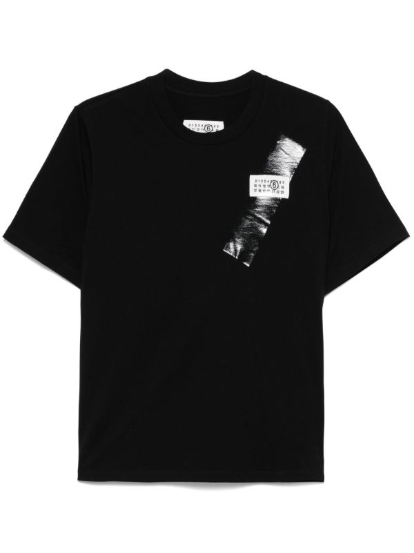 MM6 Maison Margiela ナンバーモチーフ Tシャツ | ブラック | FARFETCH JP