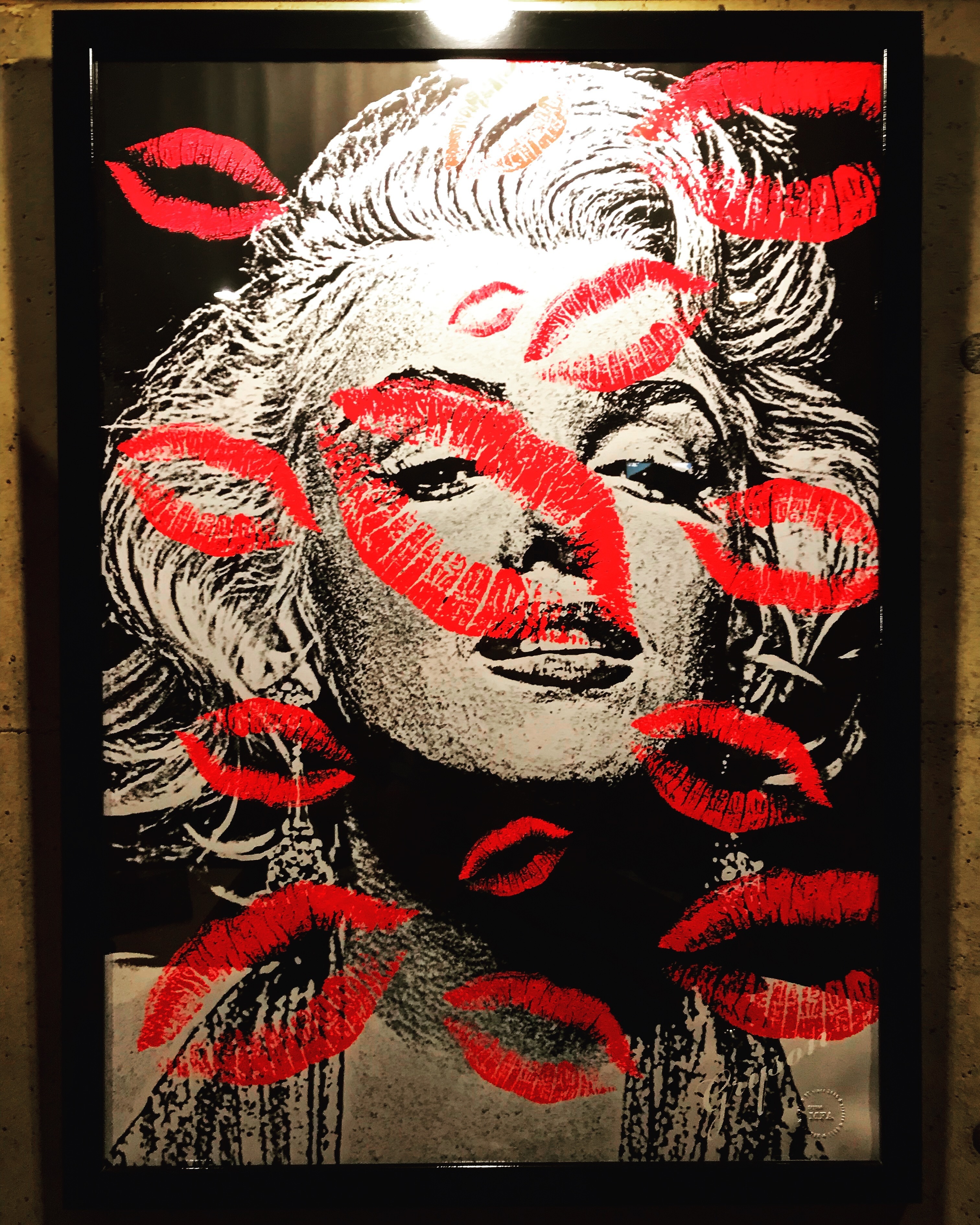 Grysonアート3Lマリリンモンローキスマークオマージュアート (ポスター