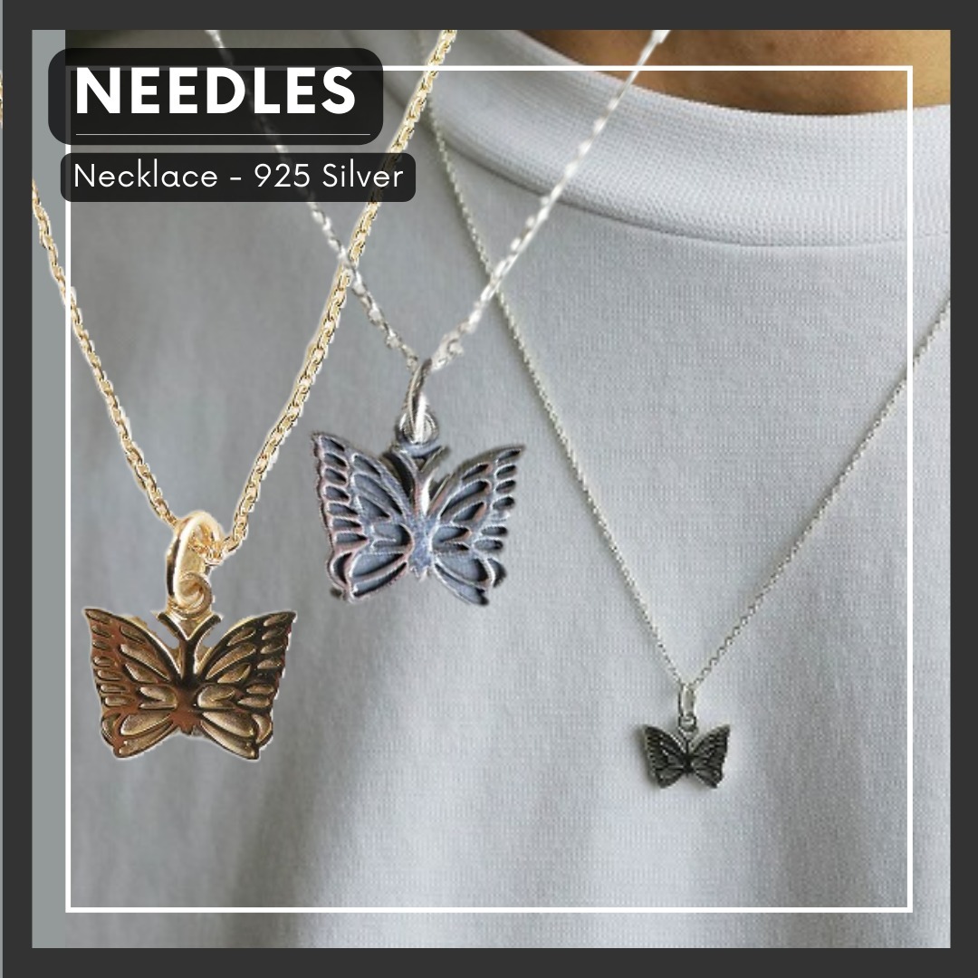 すぐ届く□Needles□パピヨン ネックレス シルバー ロゴ (Needles