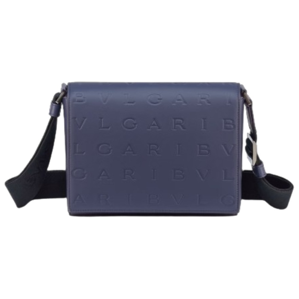BVLGARI】ブルガリ マン メッセンジャーバッグ レザー ブルー (Bvlgari
