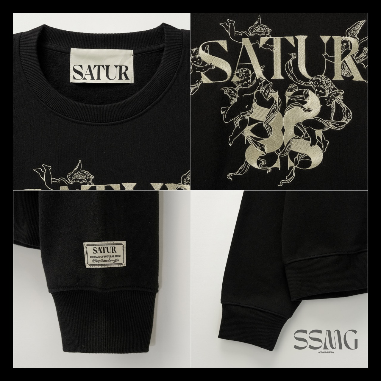 SATUR】韓国人気◇エンジェルグラフィックスウェットシャツ (SATUR