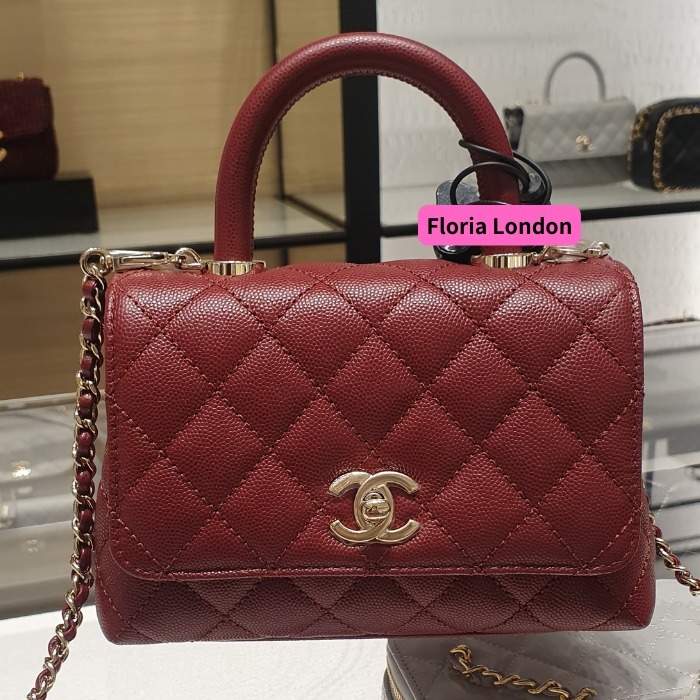 24K 大人気レアカラー バーガンディ ココハンドル【CHANEL】19cm