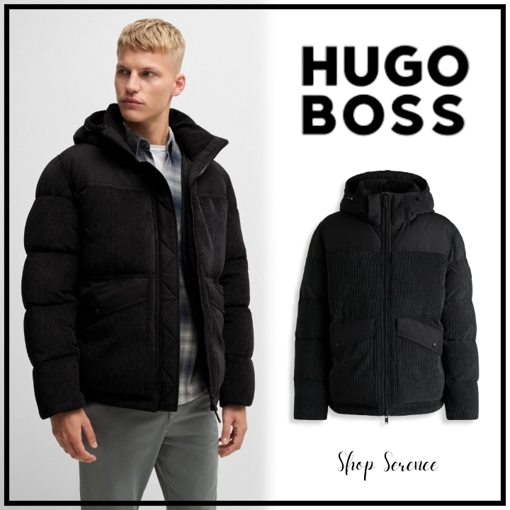 ☆関税込☆【BOSS】パファージャケット ミックスマテリアル (Hugo Boss