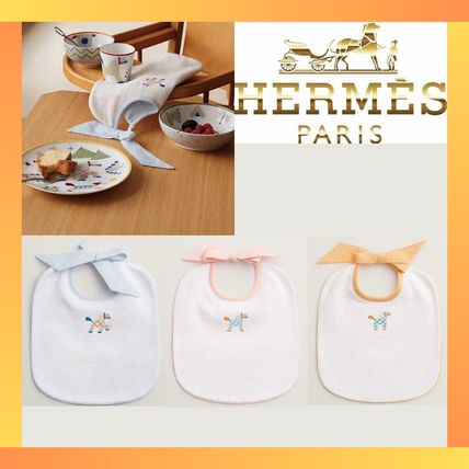 ブルー（青）系 HERMES(エルメス) よだれかけ・スタイ・ビブ(ベビー