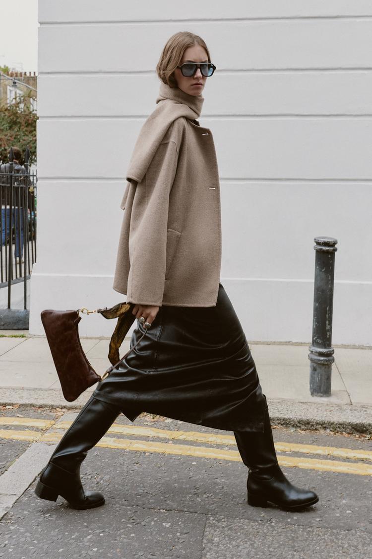 選べる匿名国内配送/ZARA ウール ショートスカーフコート (ZARA/コート