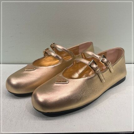 ゴールド（金色）系 24.5cm PRADA(プラダ) フラットシューズ