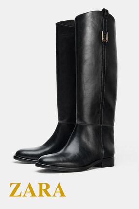 完売品 新品 ZARA ザラ フラット乗馬ブーツ セール除外品 フラット乗馬