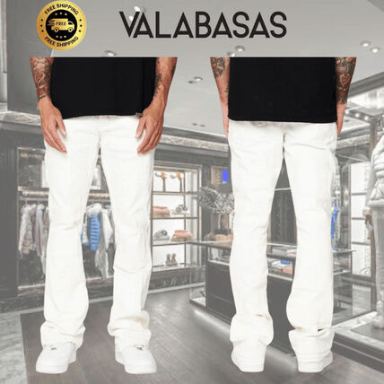 ホワイト（白）系 VALABASAS(ヴァラバサス) デニム・ジーパン(メンズ