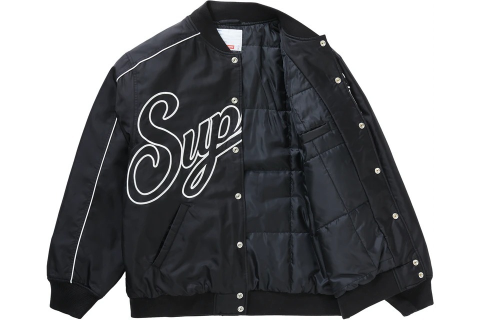 Supreme Contrast Script Varsity Jacket Black シュプリーム (Supreme