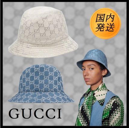 バケットハット ホワイト（白）系 GUCCI(グッチ) 帽子(レディース