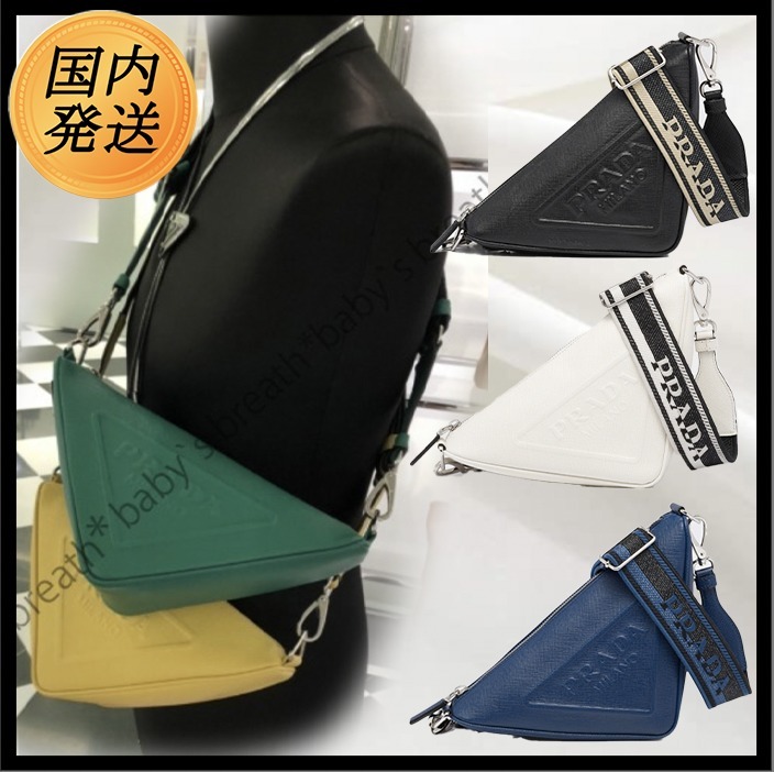 国内発送☆PRADA】トライアングル サフィアーノレザーバッグ (PRADA